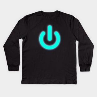 On Symbol Are You Turned on in turquoise For Your IT Specialist or Gamer in your life? Kids Long Sleeve T-Shirt